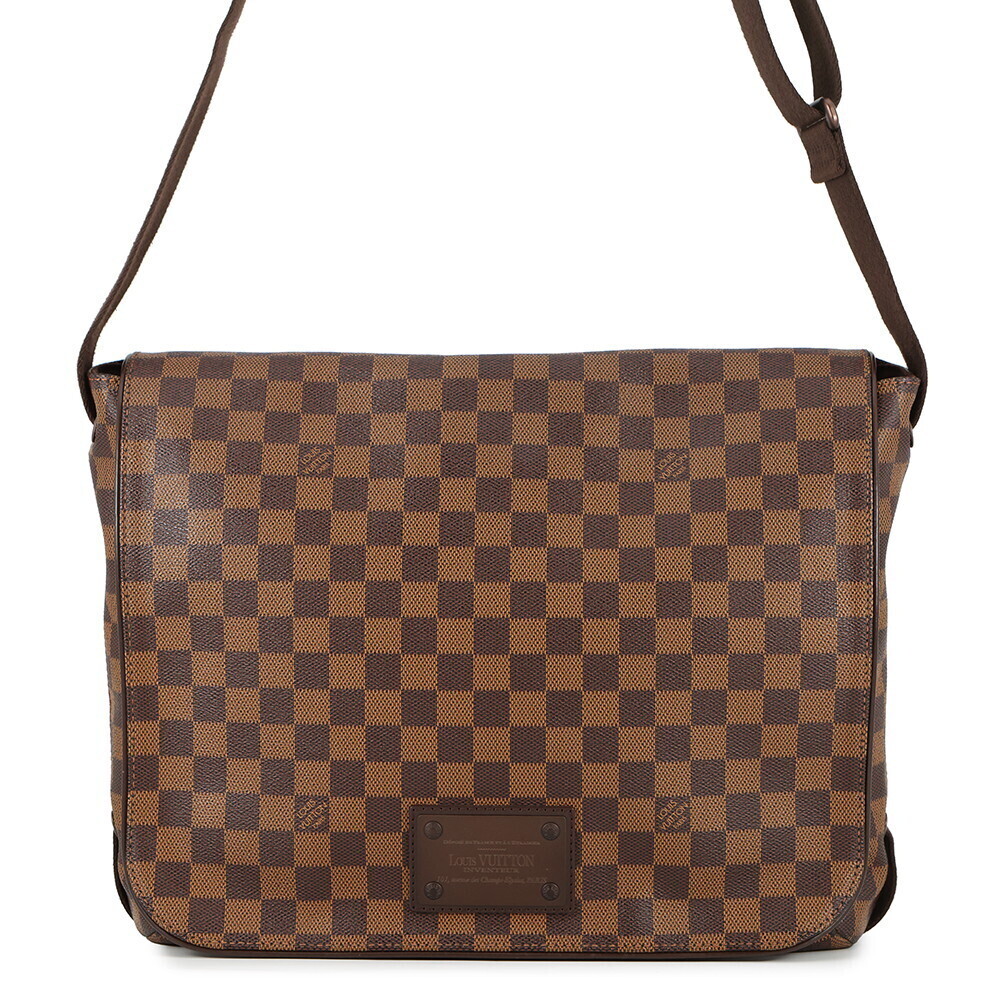 Louis Vuitton Shoulder Bag Damier Ebene Brown Brooklyn